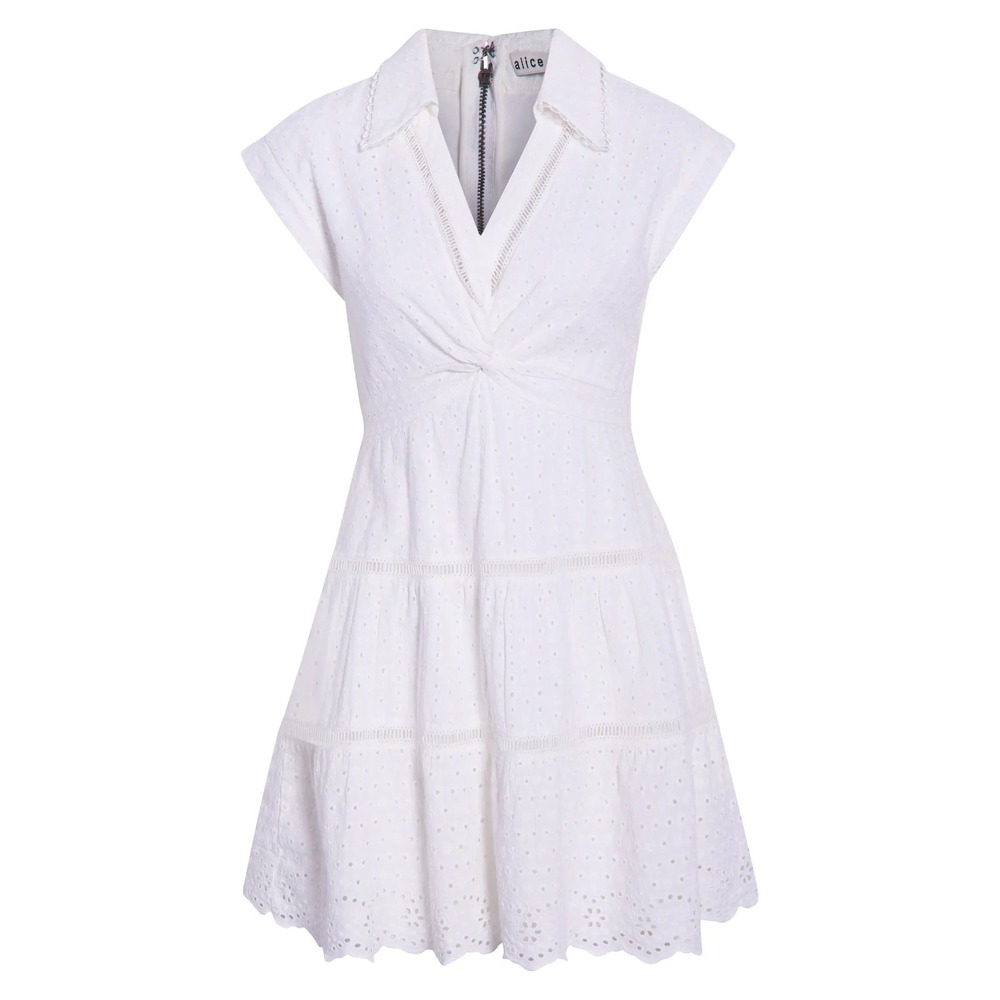 NWT Alice + Olivia Mila Eyelet Dress / MSRP $440 / Size 2 / Perfect for Summer!